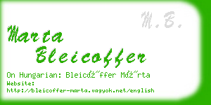 marta bleicoffer business card